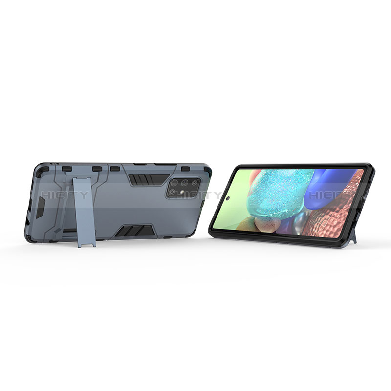 Silikon Hülle Handyhülle und Kunststoff Schutzhülle Hartschalen Tasche mit Ständer KC2 für Samsung Galaxy A71 4G A715 groß