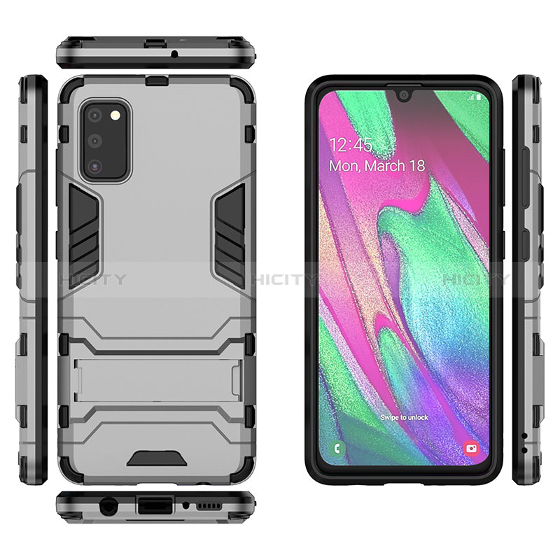 Silikon Hülle Handyhülle und Kunststoff Schutzhülle Hartschalen Tasche mit Ständer KC3 für Samsung Galaxy A41