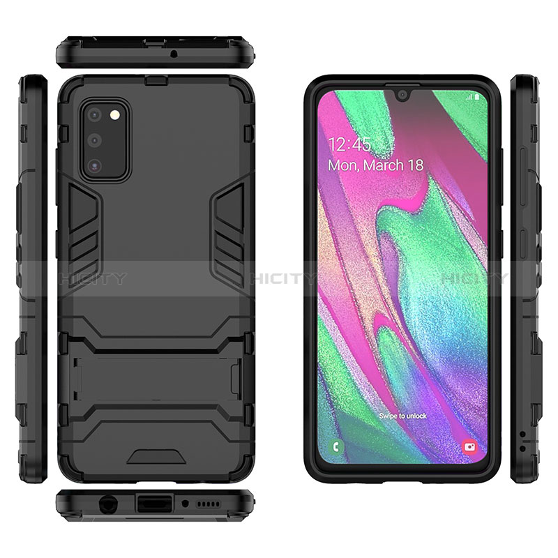 Silikon Hülle Handyhülle und Kunststoff Schutzhülle Hartschalen Tasche mit Ständer KC3 für Samsung Galaxy A41