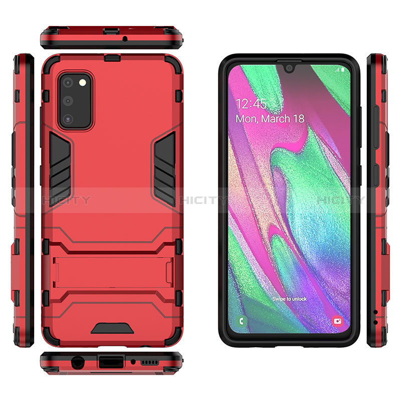 Silikon Hülle Handyhülle und Kunststoff Schutzhülle Hartschalen Tasche mit Ständer KC3 für Samsung Galaxy A41