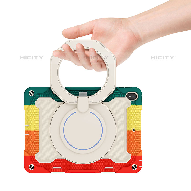 Silikon Hülle Handyhülle und Kunststoff Schutzhülle Hartschalen Tasche mit Ständer L01 für Apple iPad Air 3