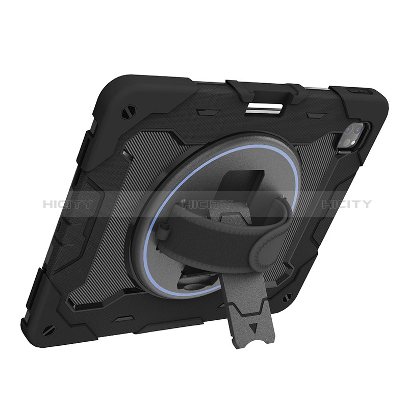 Silikon Hülle Handyhülle und Kunststoff Schutzhülle Hartschalen Tasche mit Ständer L02 für Apple iPad Pro 12.9 (2021)