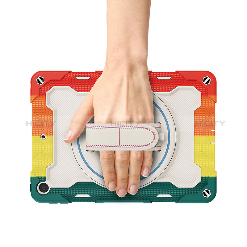 Silikon Hülle Handyhülle und Kunststoff Schutzhülle Hartschalen Tasche mit Ständer L03 für Apple iPad 10.2 (2019)