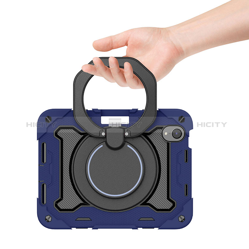 Silikon Hülle Handyhülle und Kunststoff Schutzhülle Hartschalen Tasche mit Ständer L03 für Apple iPad Mini 6