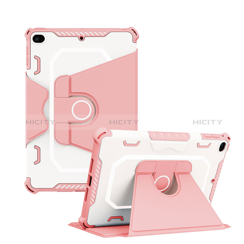 Silikon Hülle Handyhülle und Kunststoff Schutzhülle Hartschalen Tasche mit Ständer L04 für Apple iPad Mini 4 Rosa