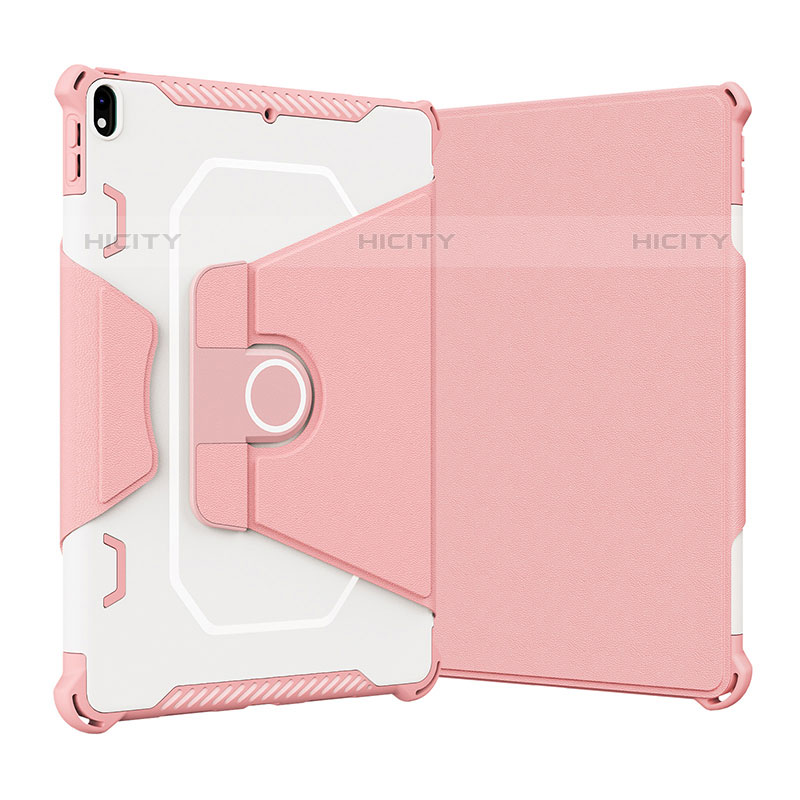 Silikon Hülle Handyhülle und Kunststoff Schutzhülle Hartschalen Tasche mit Ständer L05 für Apple iPad Air 3 Rosa