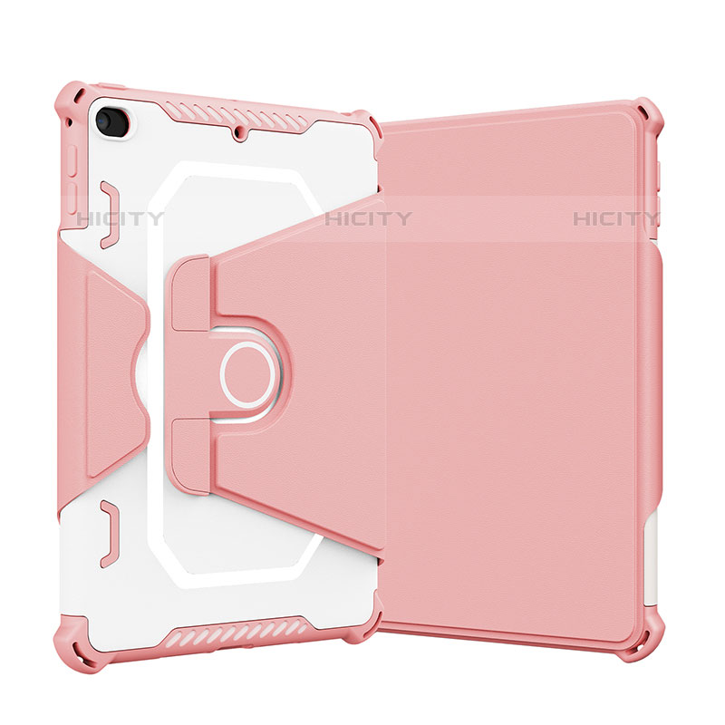 Silikon Hülle Handyhülle und Kunststoff Schutzhülle Hartschalen Tasche mit Ständer L05 für Apple iPad Mini 5 (2019) Rosa