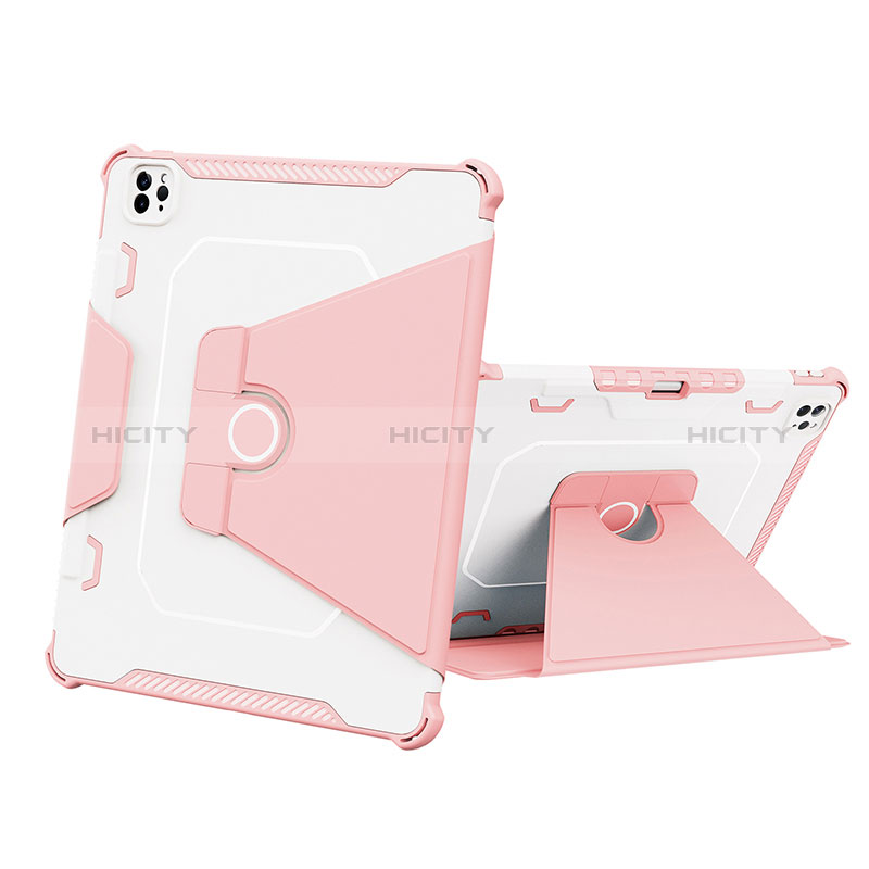 Silikon Hülle Handyhülle und Kunststoff Schutzhülle Hartschalen Tasche mit Ständer L05 für Apple iPad Pro 12.9 (2021)