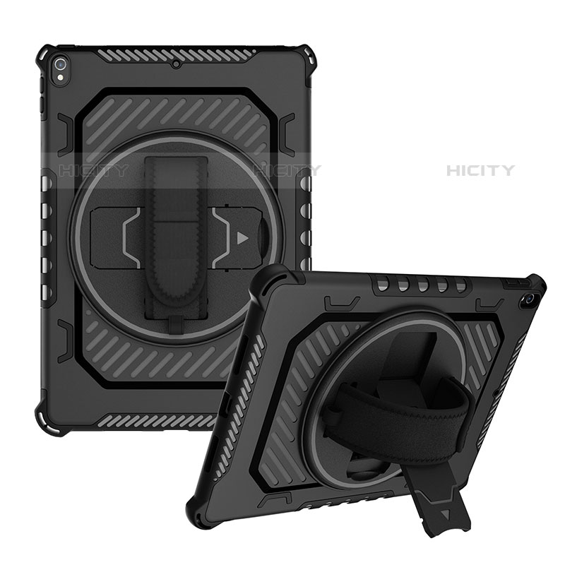 Silikon Hülle Handyhülle und Kunststoff Schutzhülle Hartschalen Tasche mit Ständer L06 für Apple iPad Pro 10.5