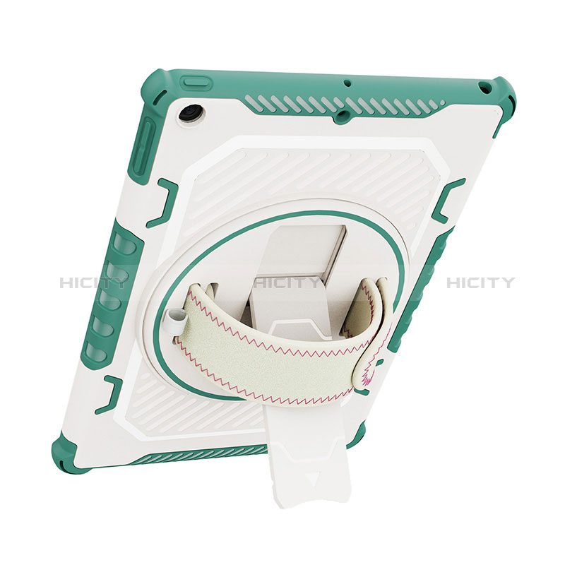 Silikon Hülle Handyhülle und Kunststoff Schutzhülle Hartschalen Tasche mit Ständer L07 für Apple iPad 10.2 (2019)