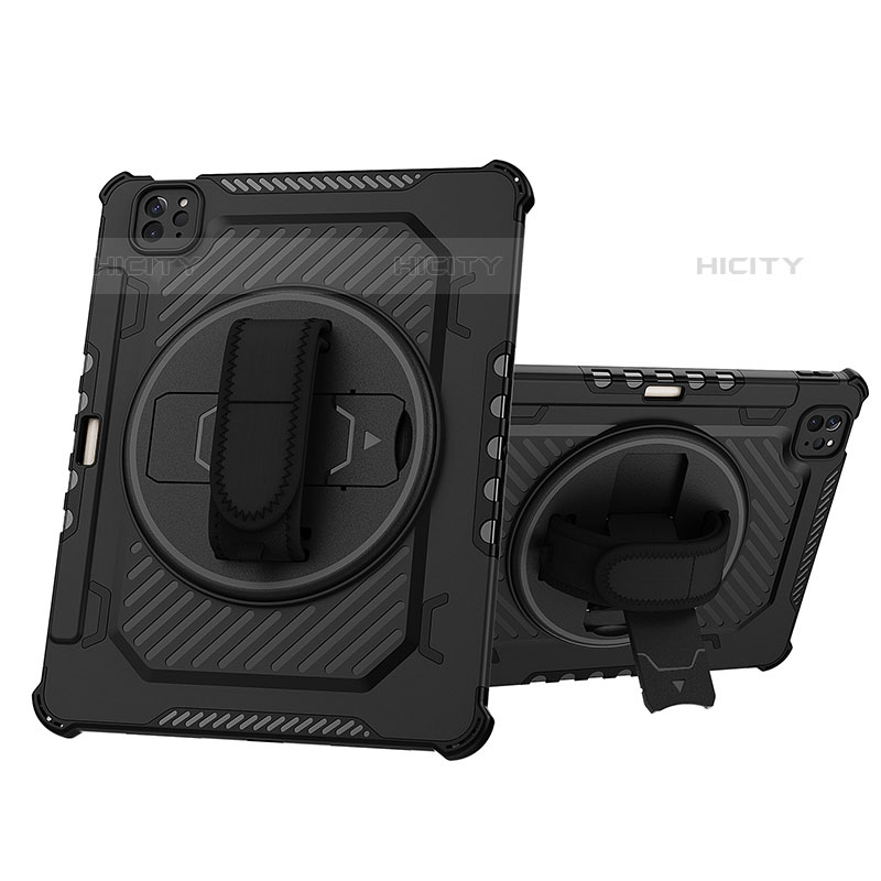 Silikon Hülle Handyhülle und Kunststoff Schutzhülle Hartschalen Tasche mit Ständer L07 für Apple iPad Pro 11 (2021)