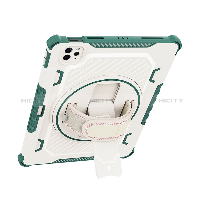 Silikon Hülle Handyhülle und Kunststoff Schutzhülle Hartschalen Tasche mit Ständer L07 für Apple iPad Pro 11 (2022)