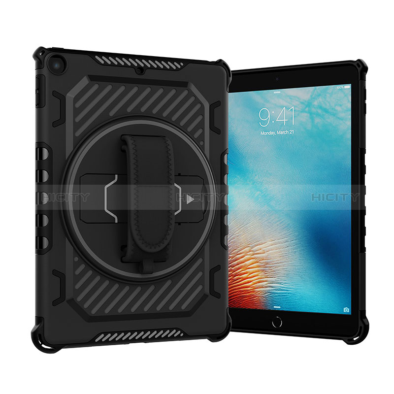 Silikon Hülle Handyhülle und Kunststoff Schutzhülle Hartschalen Tasche mit Ständer L07 für Apple New iPad 9.7 (2017)