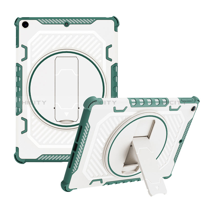 Silikon Hülle Handyhülle und Kunststoff Schutzhülle Hartschalen Tasche mit Ständer L08 für Apple iPad 10.2 (2019)