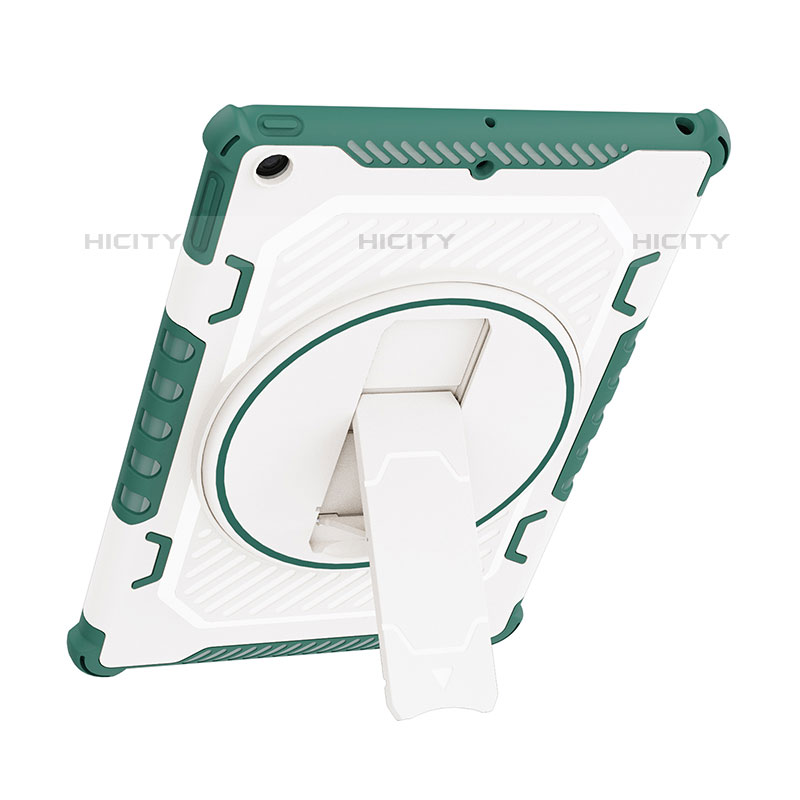 Silikon Hülle Handyhülle und Kunststoff Schutzhülle Hartschalen Tasche mit Ständer L08 für Apple iPad 10.2 (2020)