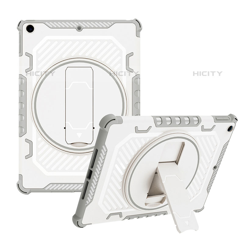 Silikon Hülle Handyhülle und Kunststoff Schutzhülle Hartschalen Tasche mit Ständer L08 für Apple iPad 10.2 (2020)
