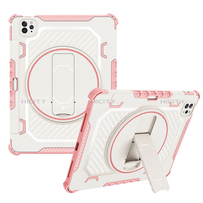 Silikon Hülle Handyhülle und Kunststoff Schutzhülle Hartschalen Tasche mit Ständer L08 für Apple iPad Pro 11 (2022)