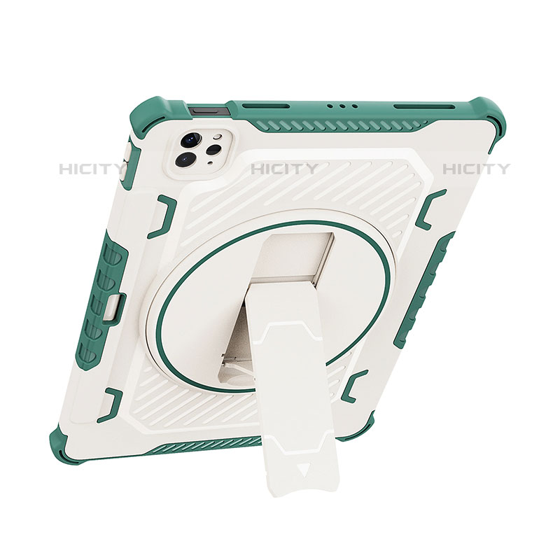 Silikon Hülle Handyhülle und Kunststoff Schutzhülle Hartschalen Tasche mit Ständer L09 für Apple iPad Pro 11 (2021)
