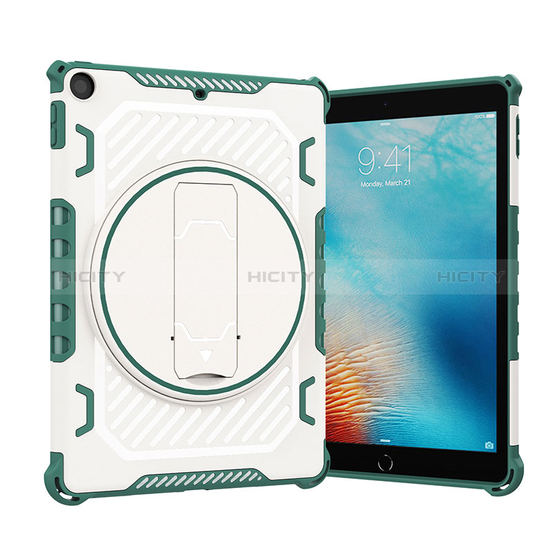 Silikon Hülle Handyhülle und Kunststoff Schutzhülle Hartschalen Tasche mit Ständer L09 für Apple New iPad 9.7 (2017)