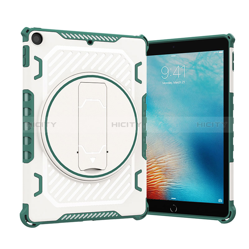 Silikon Hülle Handyhülle und Kunststoff Schutzhülle Hartschalen Tasche mit Ständer L09 für Apple New iPad 9.7 (2018) groß