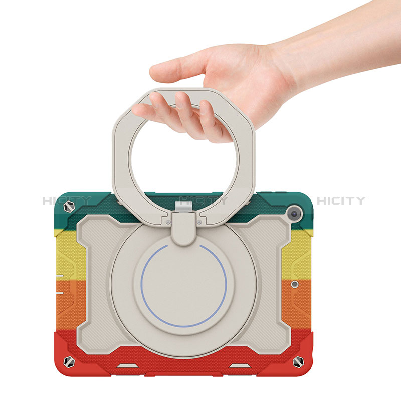 Silikon Hülle Handyhülle und Kunststoff Schutzhülle Hartschalen Tasche mit Ständer L10 für Apple iPad 10.2 (2019)