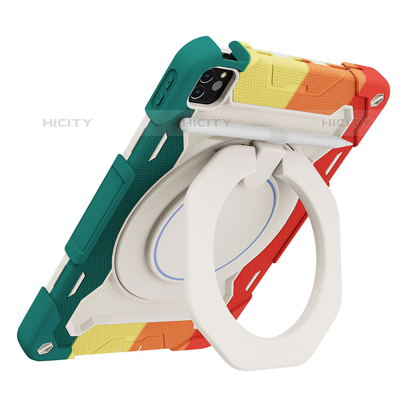 Silikon Hülle Handyhülle und Kunststoff Schutzhülle Hartschalen Tasche mit Ständer L12 für Apple iPad Pro 11 (2021) groß