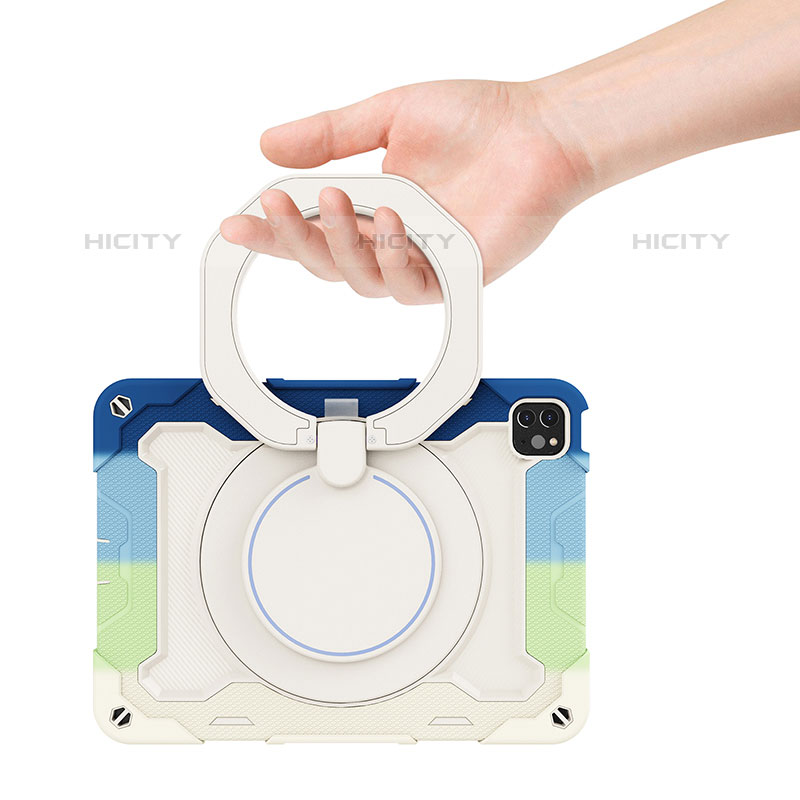 Silikon Hülle Handyhülle und Kunststoff Schutzhülle Hartschalen Tasche mit Ständer L13 für Apple iPad Pro 11 (2020) groß