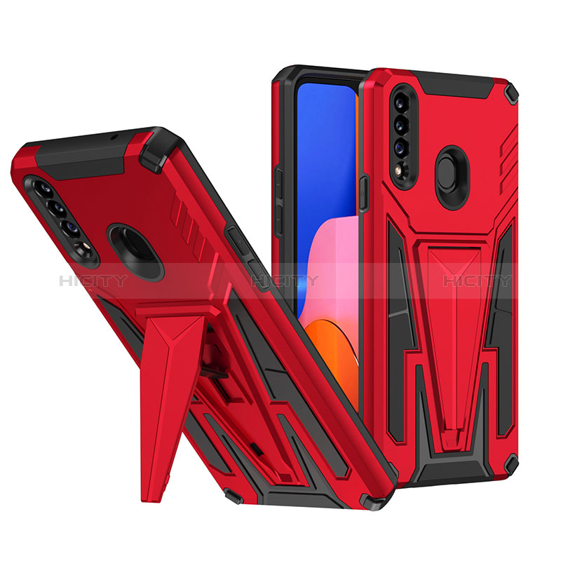 Silikon Hülle Handyhülle und Kunststoff Schutzhülle Hartschalen Tasche mit Ständer MQ1 für Samsung Galaxy A20s groß