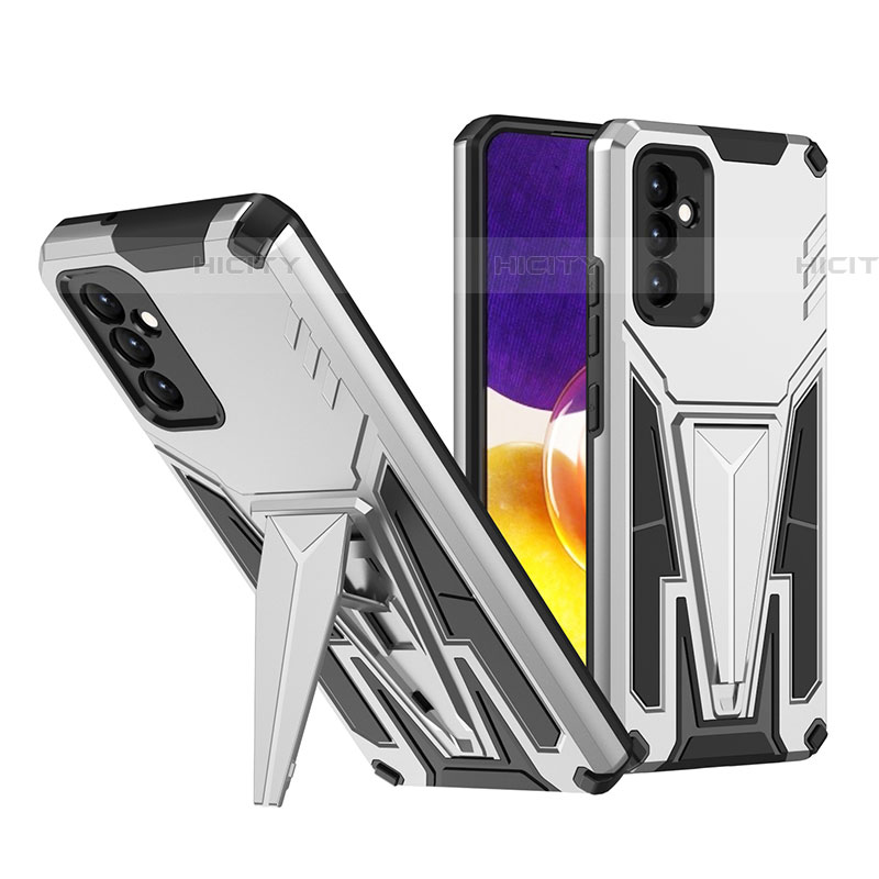 Silikon Hülle Handyhülle und Kunststoff Schutzhülle Hartschalen Tasche mit Ständer MQ1 für Samsung Galaxy A24 4G groß