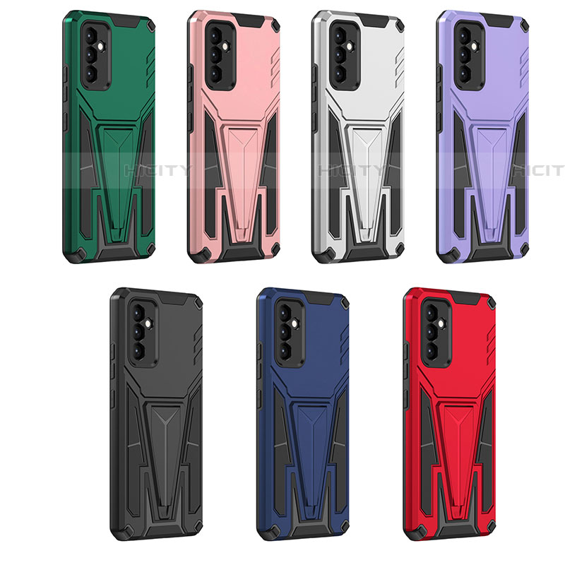 Silikon Hülle Handyhülle und Kunststoff Schutzhülle Hartschalen Tasche mit Ständer MQ1 für Samsung Galaxy A54 5G