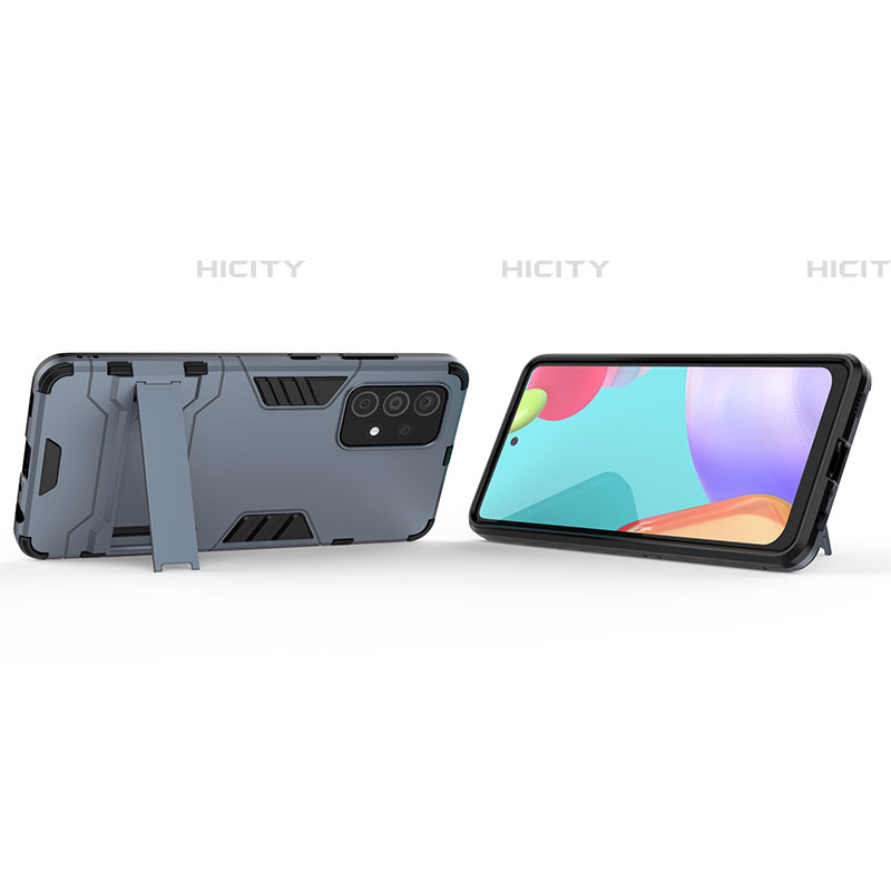 Silikon Hülle Handyhülle und Kunststoff Schutzhülle Hartschalen Tasche mit Ständer T01 für Samsung Galaxy A52 4G groß