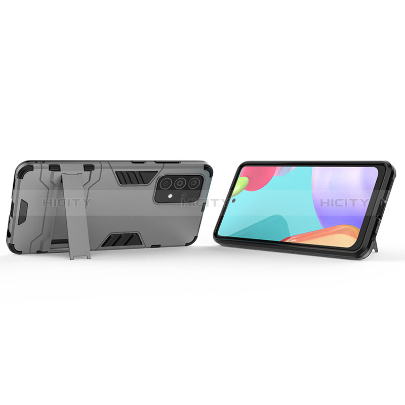 Silikon Hülle Handyhülle und Kunststoff Schutzhülle Hartschalen Tasche mit Ständer T01 für Samsung Galaxy A52s 5G