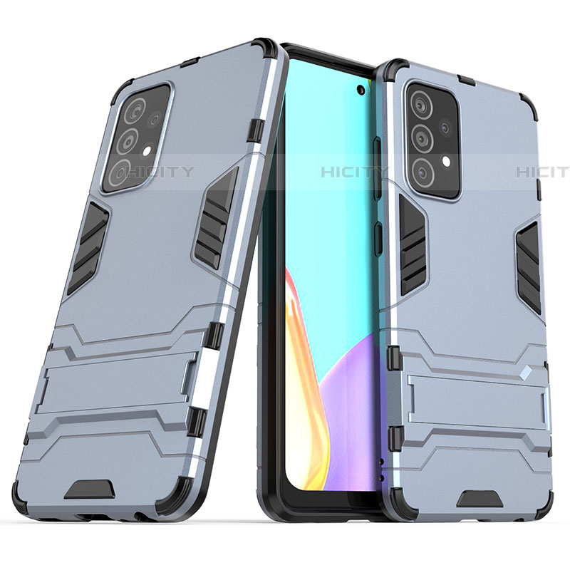 Silikon Hülle Handyhülle und Kunststoff Schutzhülle Hartschalen Tasche mit Ständer T02 für Samsung Galaxy A52 4G groß