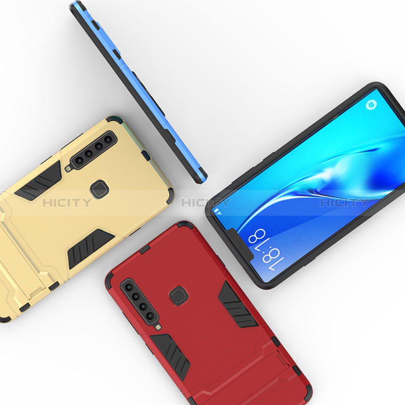 Silikon Hülle Handyhülle und Kunststoff Schutzhülle Hartschalen Tasche mit Ständer T02 für Samsung Galaxy A9 (2018) A920 groß