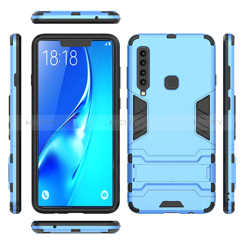 Silikon Hülle Handyhülle und Kunststoff Schutzhülle Hartschalen Tasche mit Ständer T02 für Samsung Galaxy A9 (2018) A920