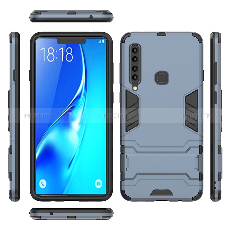 Silikon Hülle Handyhülle und Kunststoff Schutzhülle Hartschalen Tasche mit Ständer T02 für Samsung Galaxy A9 (2018) A920 groß