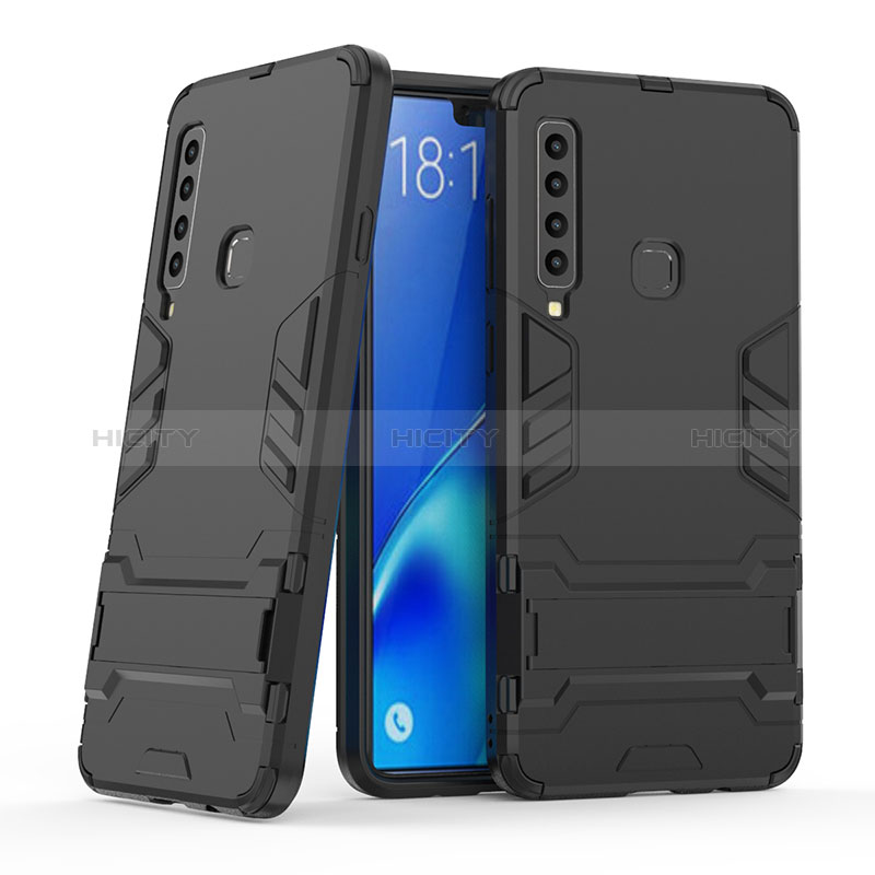 Silikon Hülle Handyhülle und Kunststoff Schutzhülle Hartschalen Tasche mit Ständer T03 für Samsung Galaxy A9 (2018) A920