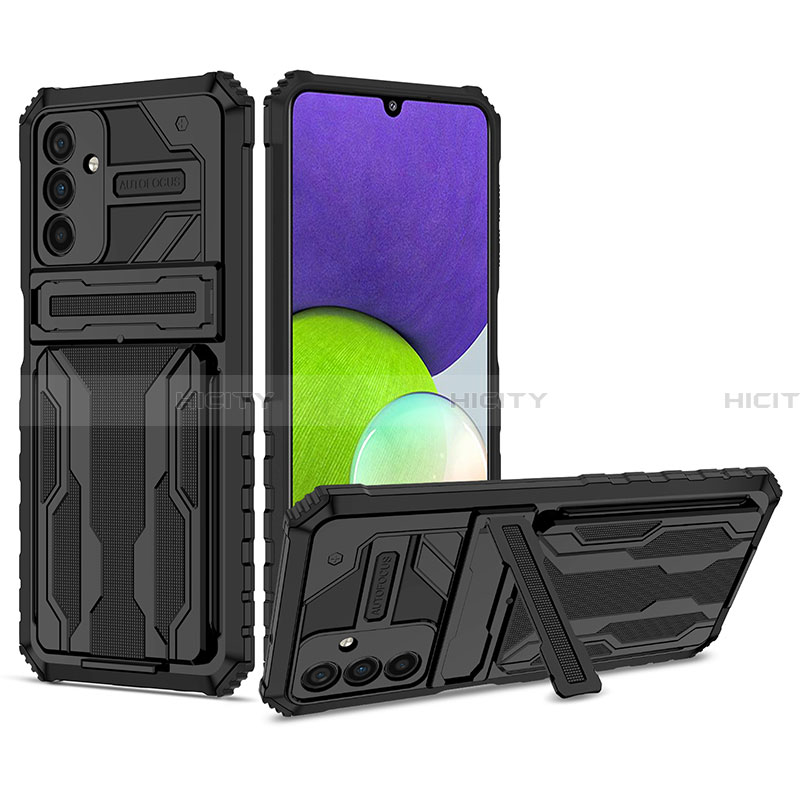 Silikon Hülle Handyhülle und Kunststoff Schutzhülle Hartschalen Tasche mit Ständer YF1 für Samsung Galaxy A13 5G