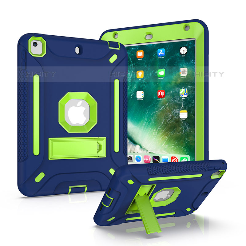 Silikon Hülle Handyhülle und Kunststoff Schutzhülle Hartschalen Tasche mit Ständer YJ1 für Apple iPad Mini 5 (2019) Blau