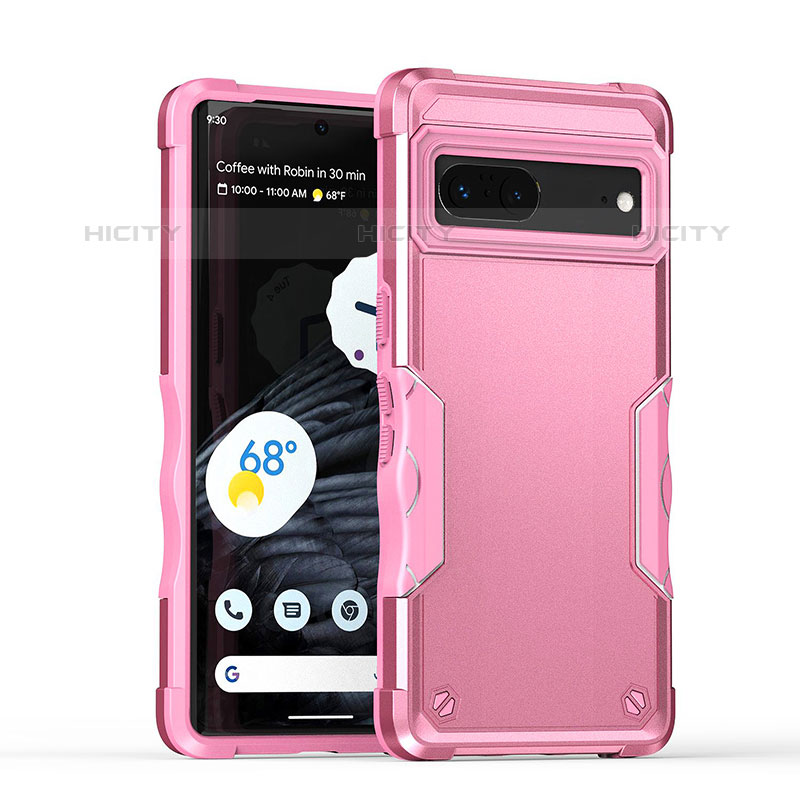 Silikon Hülle Handyhülle und Kunststoff Schutzhülle Hartschalen Tasche QW1 für Google Pixel 7 5G Rosa