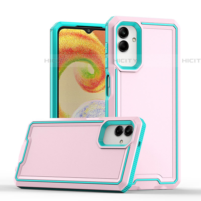 Silikon Hülle Handyhülle und Kunststoff Schutzhülle Hartschalen Tasche QW1 für Samsung Galaxy A04E Rosegold