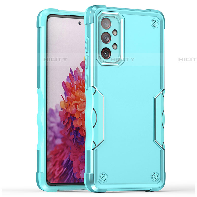 Silikon Hülle Handyhülle und Kunststoff Schutzhülle Hartschalen Tasche QW1 für Samsung Galaxy A73 5G Hellblau