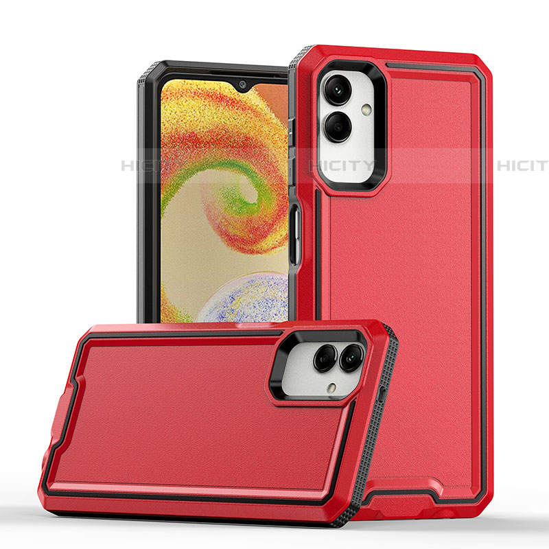 Silikon Hülle Handyhülle und Kunststoff Schutzhülle Hartschalen Tasche QW1 für Samsung Galaxy F04 Rot