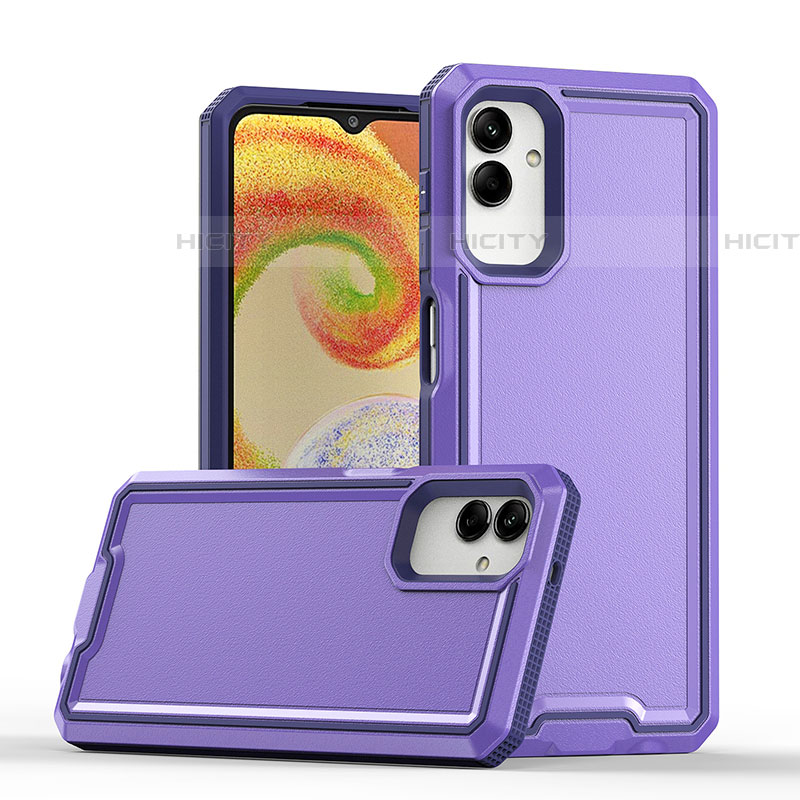 Silikon Hülle Handyhülle und Kunststoff Schutzhülle Hartschalen Tasche QW1 für Samsung Galaxy F04 Violett