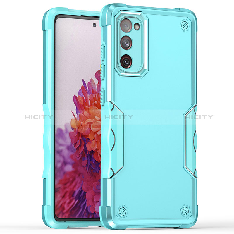 Silikon Hülle Handyhülle und Kunststoff Schutzhülle Hartschalen Tasche QW1 für Samsung Galaxy S20 FE 5G Hellblau