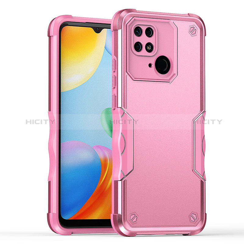 Silikon Hülle Handyhülle und Kunststoff Schutzhülle Hartschalen Tasche QW1 für Xiaomi Redmi 10C 4G Rosa