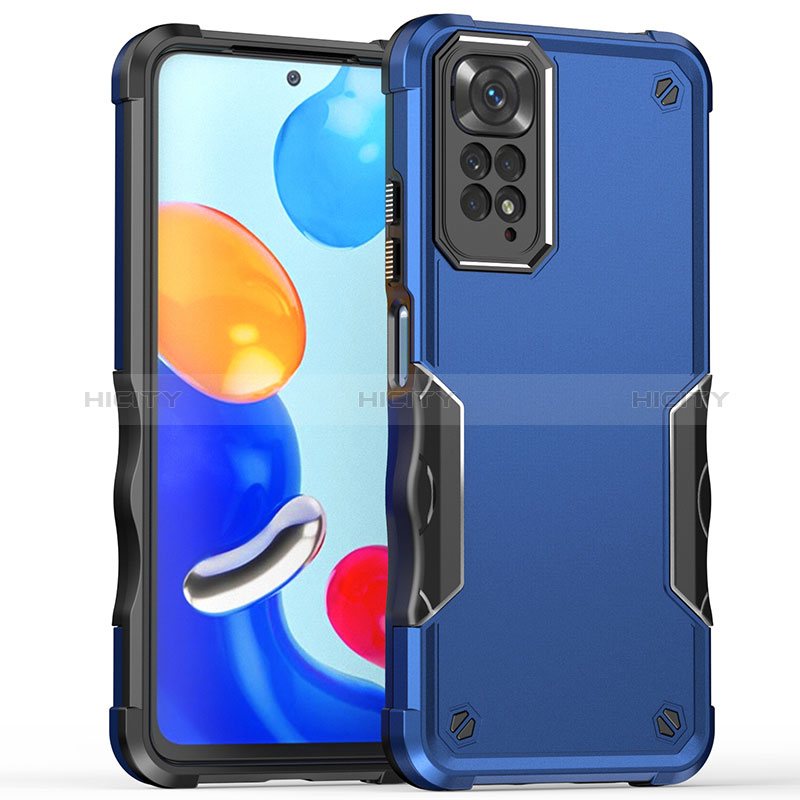 Silikon Hülle Handyhülle und Kunststoff Schutzhülle Hartschalen Tasche QW1 für Xiaomi Redmi Note 11 4G (2022) Blau Plus