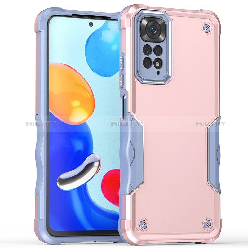 Silikon Hülle Handyhülle und Kunststoff Schutzhülle Hartschalen Tasche QW1 für Xiaomi Redmi Note 11 4G (2022) Rosa