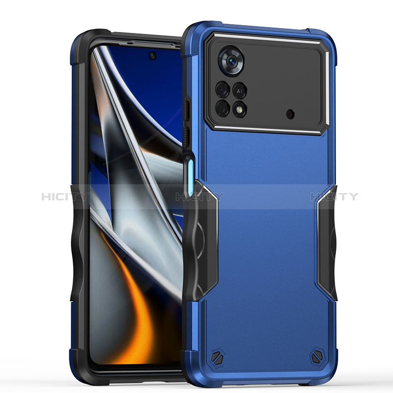 Silikon Hülle Handyhülle und Kunststoff Schutzhülle Hartschalen Tasche QW1 für Xiaomi Redmi Note 11E Pro 5G Blau Plus