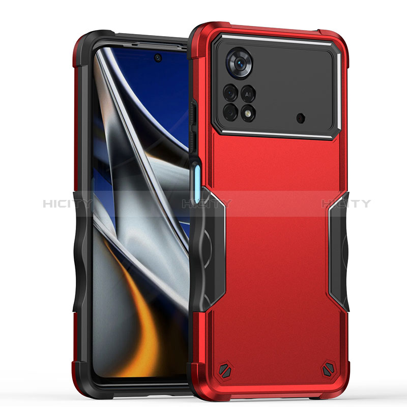 Silikon Hülle Handyhülle und Kunststoff Schutzhülle Hartschalen Tasche QW1 für Xiaomi Redmi Note 11E Pro 5G Rot Plus